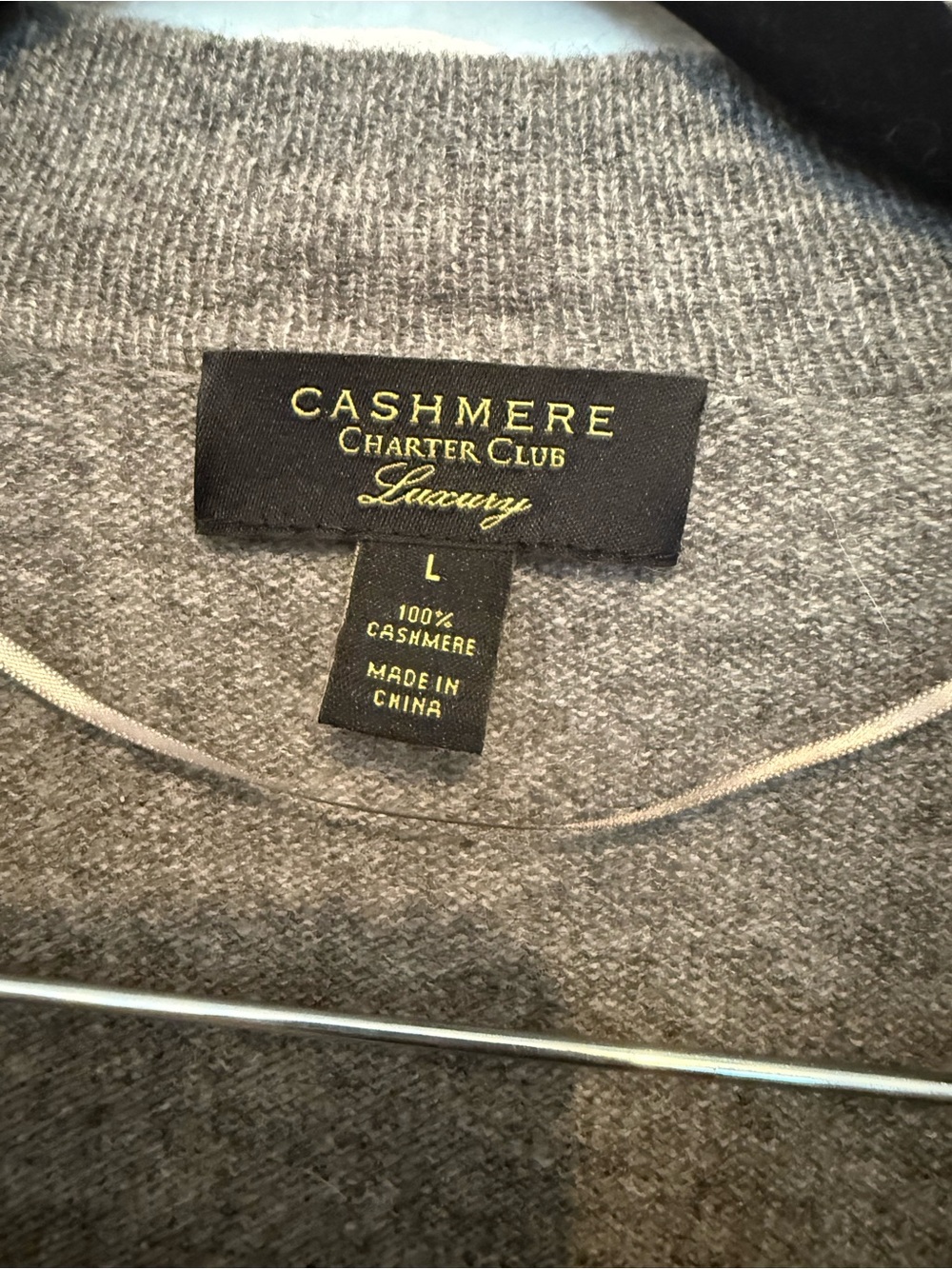 100% Cashmere Open-Front Gray Macy’s Luxury Cardigan - Picture 3 of 3